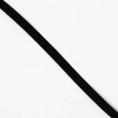 Бархатная тесьма 07 мм стрейч черная купить в в интернет магазине Москва 