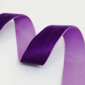 Бархатная тесьма 25 мм  фиолетовый