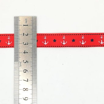 Лента Репсовая принт 15 мм красный (2)