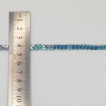 пайетки на нитке 6 мм голубой