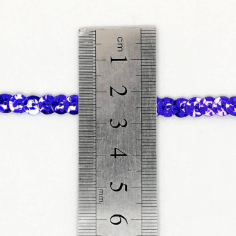 Пайетки на нитке 6 мм синий1