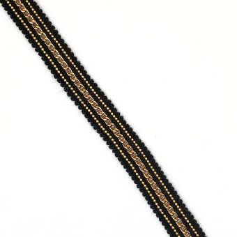 Тесьма цепь 6996 черная (1)