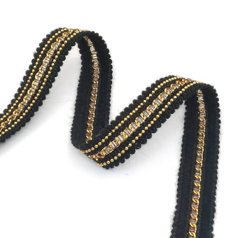 Тесьма цепь 6996 черная