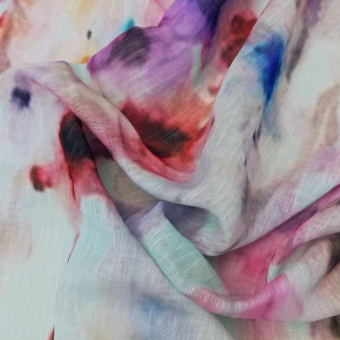 2065-2 органза купон сиреневый цветы  (3)