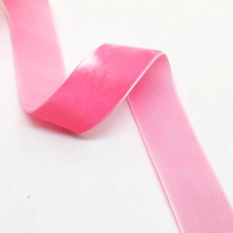 Бархатная тесьма 25 мм розовый