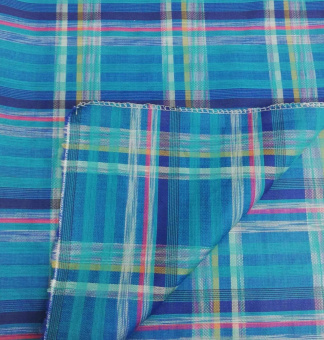 2206-1 хлопок шелк синий клетка (3)