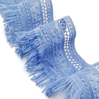 тесьма 1182 голубая бахрома