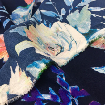 1913-2 вискоза плательная синяя цветы (1)