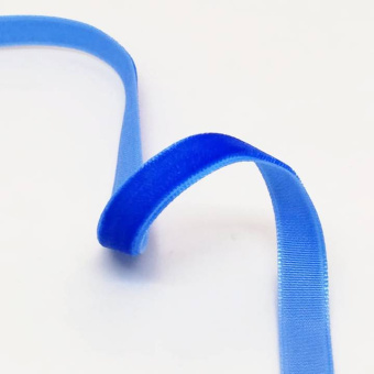 Бархатная тесьма 10 мм синий