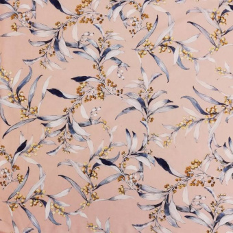 2270-3 Креп лён стрейч розовый цветы (1)