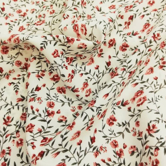 2293-2 шелк вискозный белый цветы