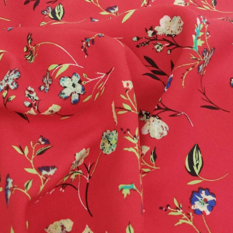2290-11 вискоза плательная красный цветы