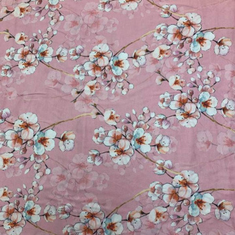 2364-1 Вискоза плательная розовый цветок  (1)