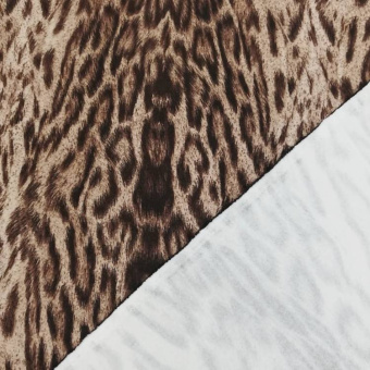 1496-4 трикотаж креп коричневый леопард