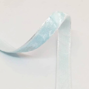 Бархатная тесьма 10 мм голубой