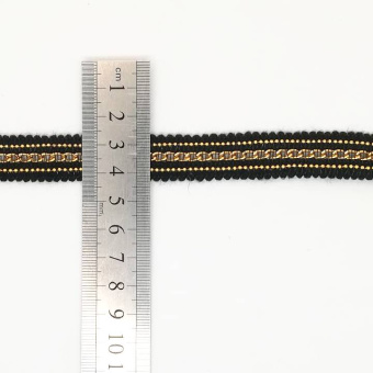 Тесьма цепь 6996 черная (2)