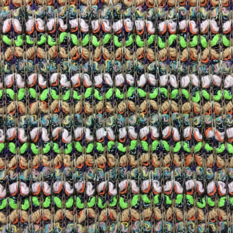 1898-7 трикотаж вязаный зеленый полоска (2)