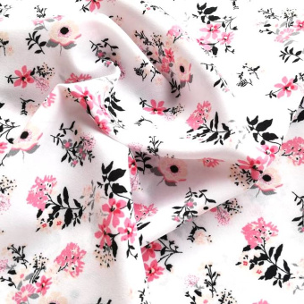 2286-1 вискоза плательная белый цветы