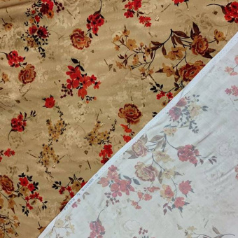 2364-4 Вискоза плательная горцичный цветок  (3)