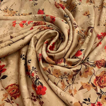 2364-4 Вискоза плательная горцичный цветок  (2)