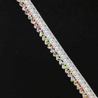 Тесьма кружевная 2008 белая бусины (1)