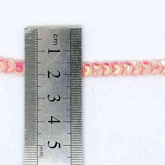 Пайетки на нитке 6 мм розовый 2