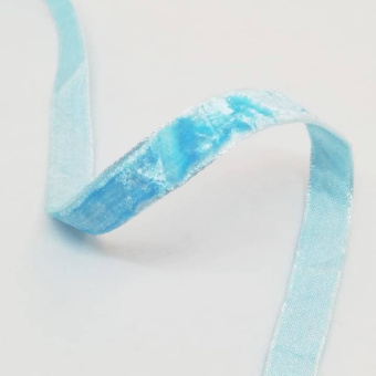 Бархатная тесьма 10 мм голубой