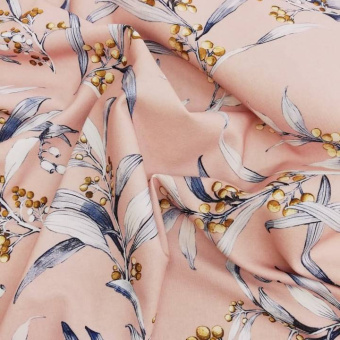2270-3 Креп лён стрейч розовый цветы (3)