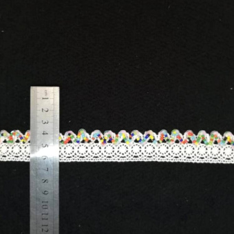 Тесьма кружевная 2008 белая бусины (3)