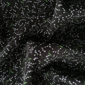 2271-2 Шелк вискозный черный цветы