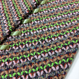 1898-7 трикотаж вязаный зеленый полоска (3)