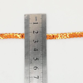 Пайетки на нитке 6 мм оранжевый 1