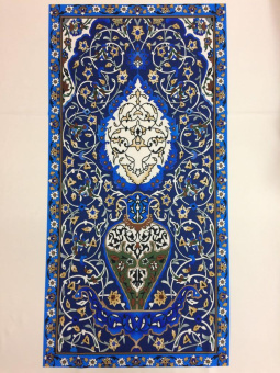 1793-2 тафта купон синий принт (1)