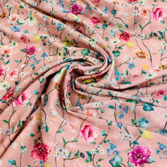 2341-12 Шелк плательный. Розовый цветок (2)