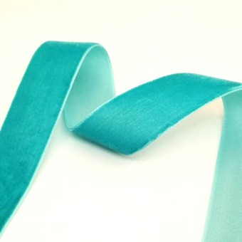 Бархатная тесьма 25 мм бирюзовый