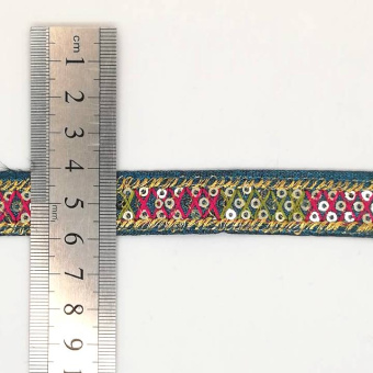 тесьма пайетки 1675 синяя  (2)
