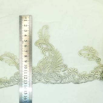 Тесьма кружевная 3061 зеленая  (2)