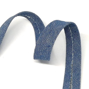 косая бейка хб 15 мм джинс синяя