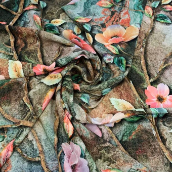 2341-7 Шелк плательный бежевый цветок (2)