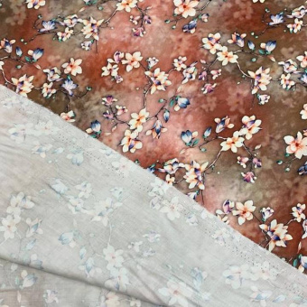 2364-3 Вискоза плательная розовый цветок  (2)