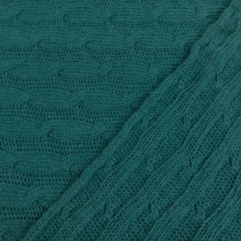 1899-8 трикотаж вязаный зеленый косичка (2)