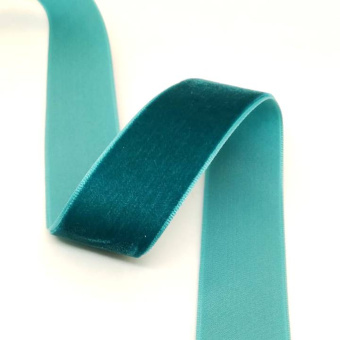 Бархатная тесьма 25 мм бирюзовый