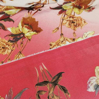 1667-6 креп купон кораловый цветы (4)