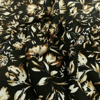 2292-6 креп плательный черный цветы