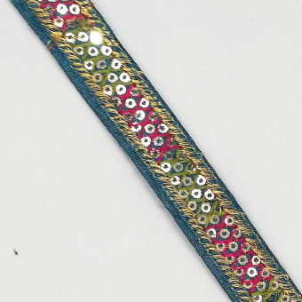 тесьма пайетки 1675 синяя  (1)