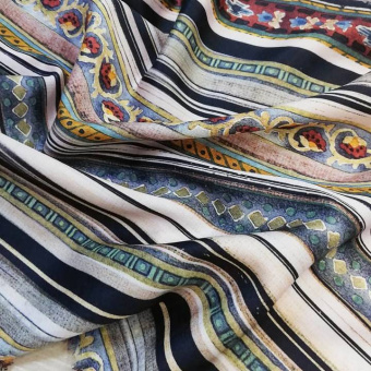 2273-2 Шелк креп стрейч бежевый полоска 2273-2 Шелк креп стрейч бежевый полоска